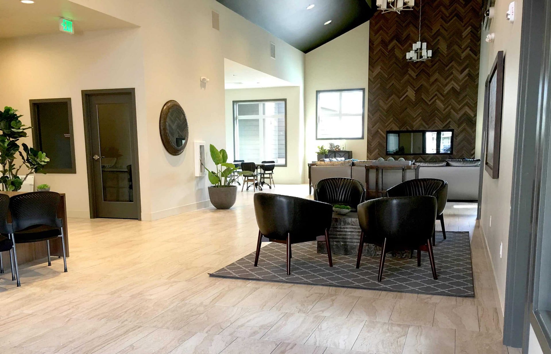 commercial interior design white walls from winter color season palette